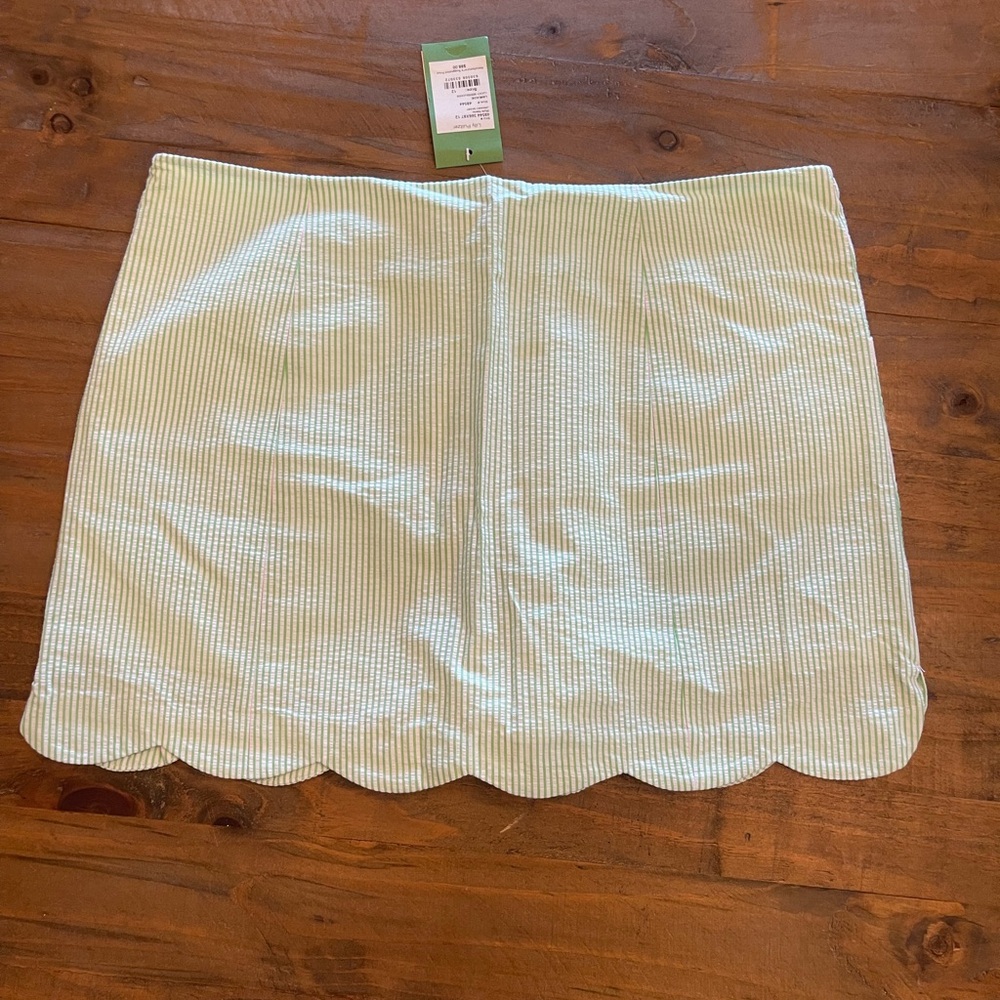 Lilly Pulitzer Mint Green Seersucker Scalloped Skort-January Skort
